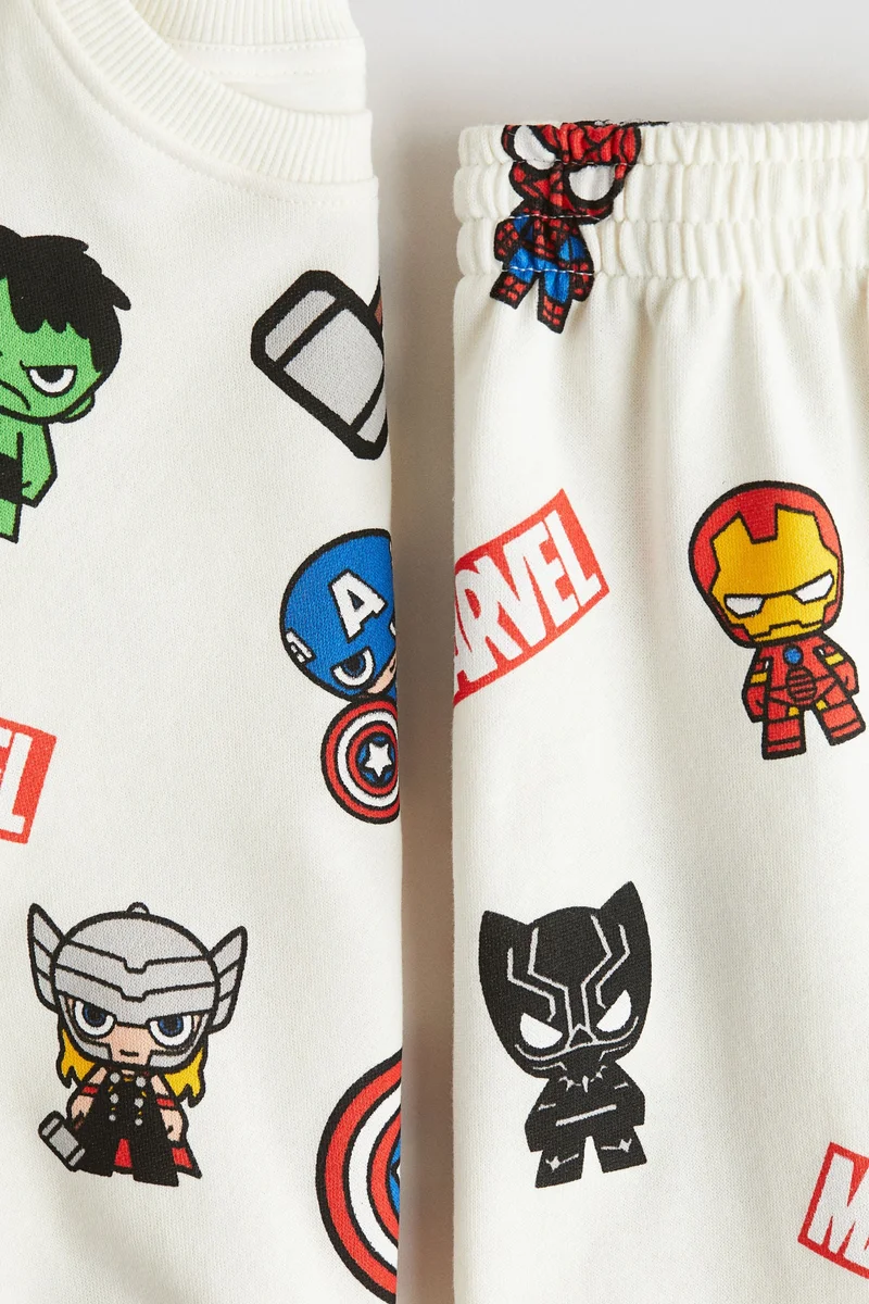 H&M 2-piece printed sweatshirt set